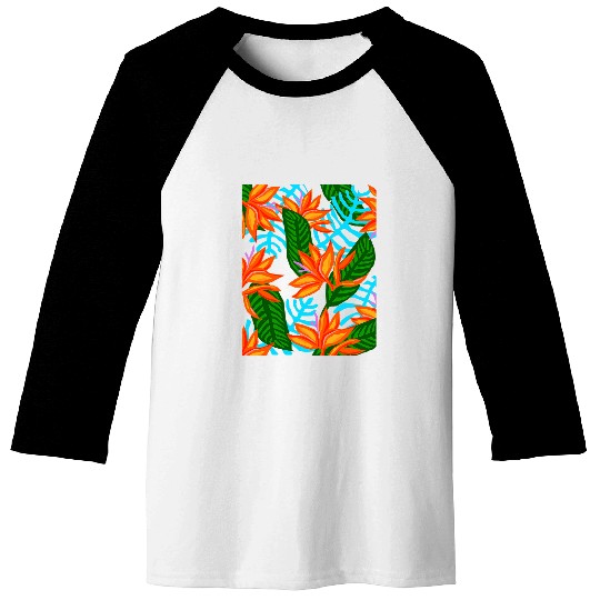 Bird of Paradise Tropical Baseball Tees