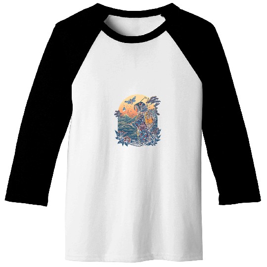 Surrealism Japanese Painting Bug Catcher Baseball Tees