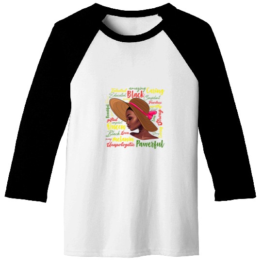 African American Ladies Juneteenth African Black History Baseball Tees
