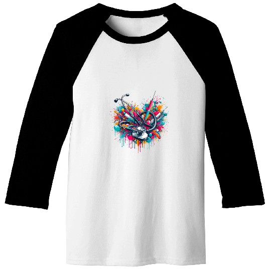 Pediatric nurses Colorful Art nurses Nursing Baseball Tees