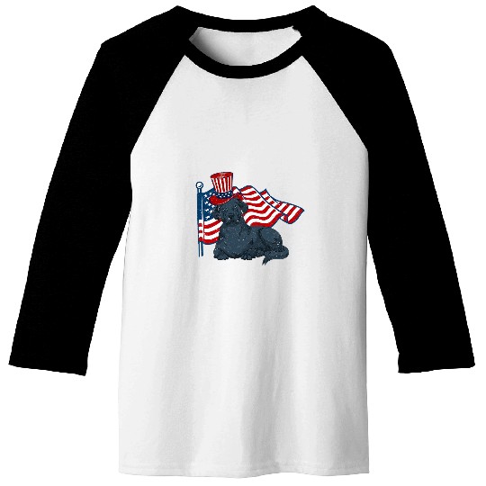 Labrador Lab Dog USA Flag Black Labrador Dog Lover 4th Of July Black Lab 8 Baseball Tees