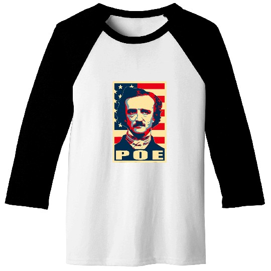 Edgar Allan Poe American Propaganda Pop Art Baseball Tees