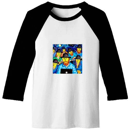 Vincent van Gogh Starry Night Design Baseball Tees