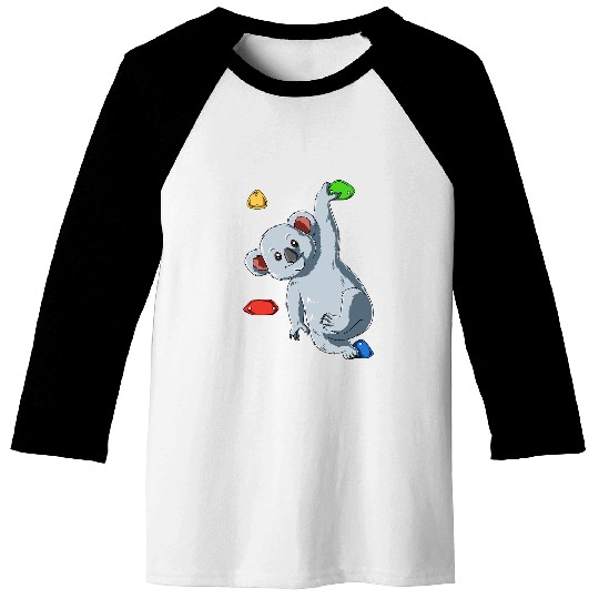 Funny Bear Climbing Climb Koala Bear Boulder Koala Bouldering And Climbing Cute Bears Baseball Tees