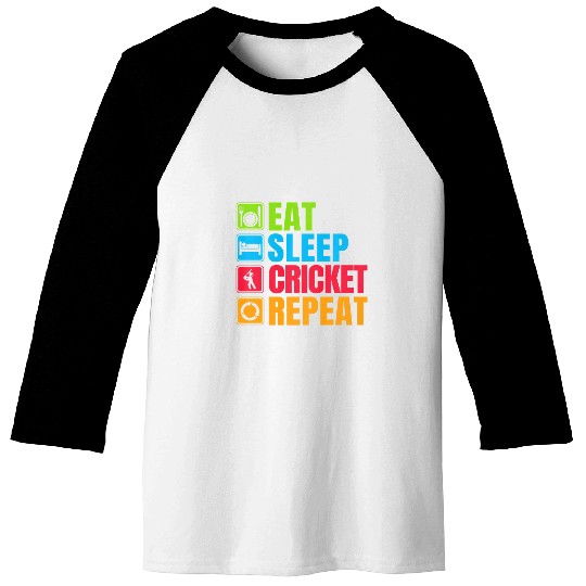 Cricket Fan Eat Sleep Cricket Repeat Baseball Tees