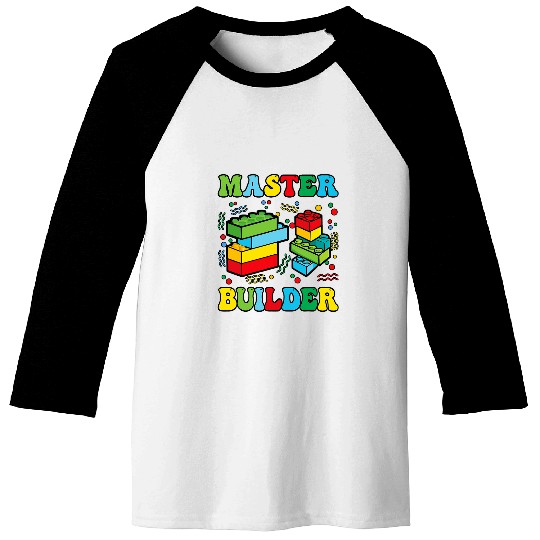 Cool Master Builder Blocks Brick Builder Kids 1 Baseball Tees