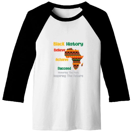 Honoring Past Inspiring Future Black History Month African Baseball Tees
