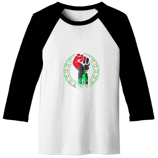 Black History Month Apparel BLM Pro Black Power Fist Baseball Tees
