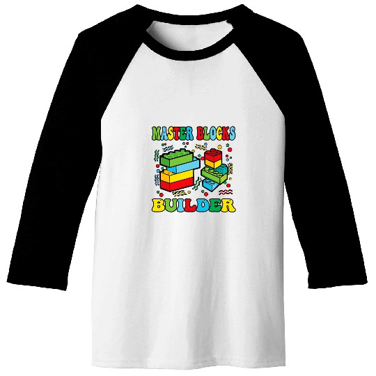Cool Master Builder Blocks Brick Builder Kids 11 Baseball Tees