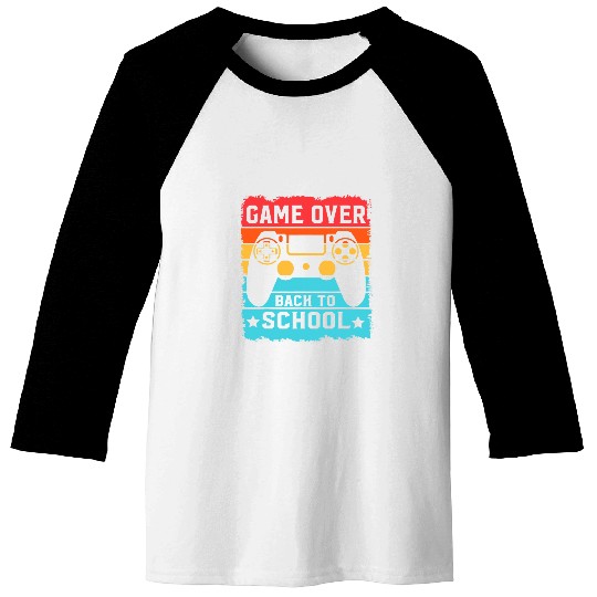 game over back to school for boys Teacher Student Controller 1 Baseball Tees