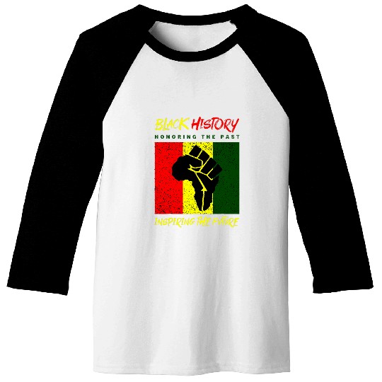 Black History Month Apparel BLM Pro Black Power Fist 3 Baseball Tees