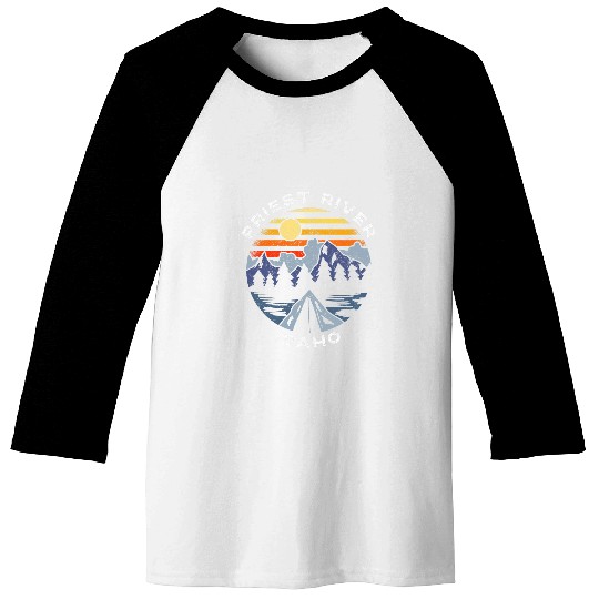 Priest River Idaho Mountains Vacation Camping Souvenir Baseball Tees