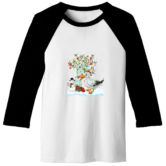 Seagull Lover Bird xmass Element Tree Lighting Seagull Christmas 27 Baseball Tees