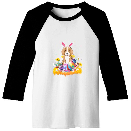 Funny Easter Egg Lover Foxhound Dog Easter Sunday Baseball Tees