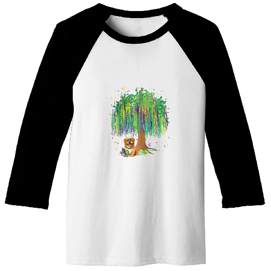 Dog Havanese Mardi Gras Havanese Bead Tree Bourbon Street Baseball Tees