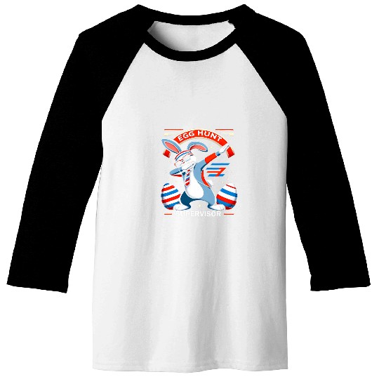Funny Easter Bunny Sunglass Egg Hunt Supervisor Patriotic Baseball Tees