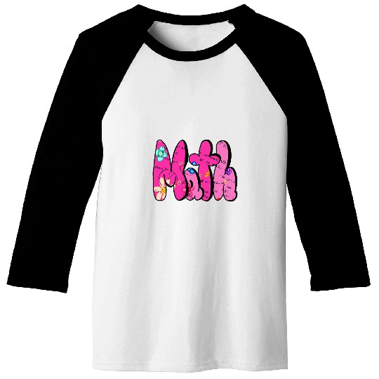 Girls preppy Pink Mathematics student teacher maths Math Baseball Tees