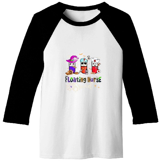 Floating Squad Boo nurses Spooky Season Halloween Nursing Baseball Tees