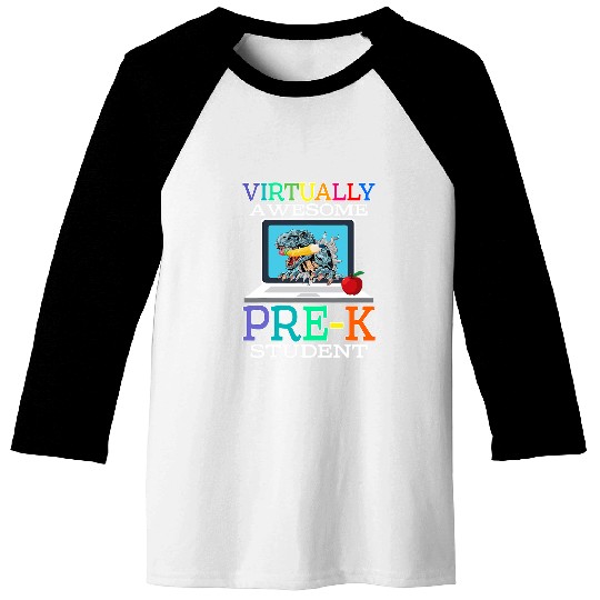 Virtually Awesome PreK Student Back To School 1 Baseball Tees