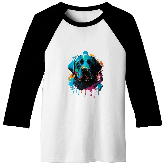 Labrador Lab Dog Lover Splash Graffiti Art Pet 1 Baseball Tees