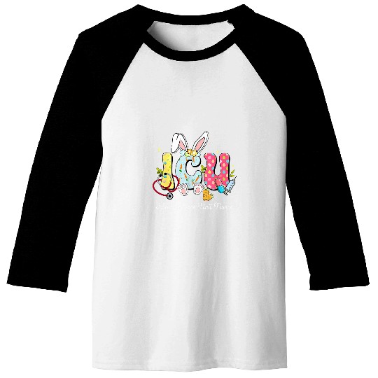 ICU nurses Easter Intensive Care Unit Bunny Stethoscope Funny Baseball Tees
