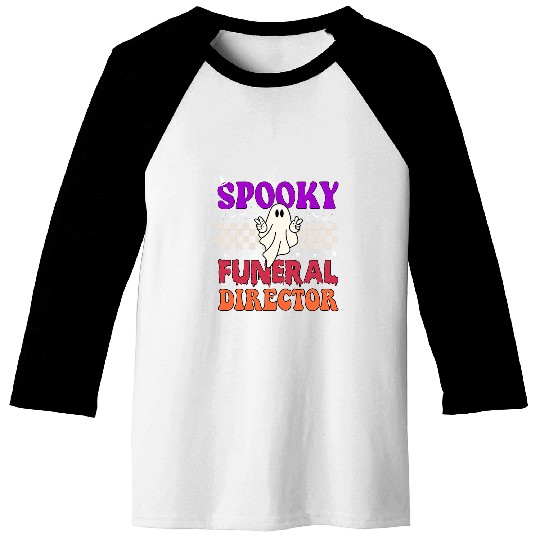 Spooky Funeral Director morgue student Mortician Halloween Baseball Tees