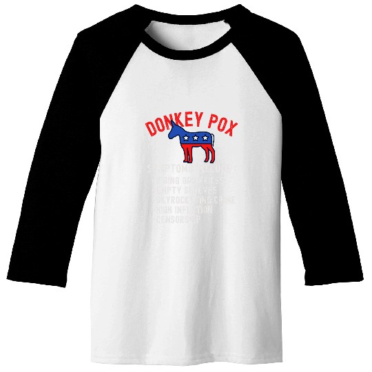 Donkey Pox Conservative Republican antis Biden Donkeypox Baseball Tees