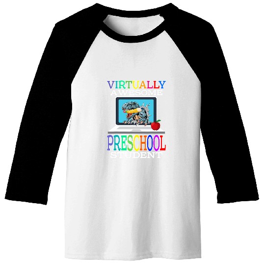 Virtually Awesome Preschool Student Back To School 1 Baseball Tees