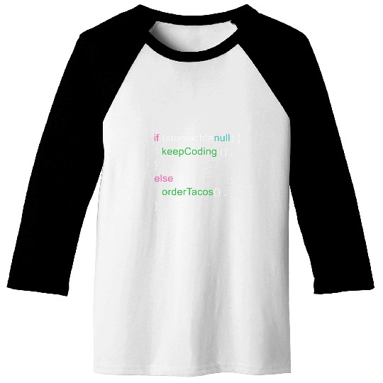 Software Code Programmer Engineer Tacos Lover Geek Nerd Baseball Tees