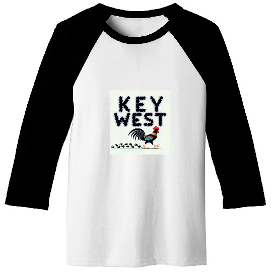 Chicken Lover Key West chicken crossing the road Rooster Baseball Tees