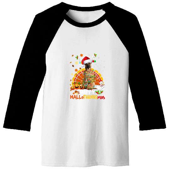 Happy Hallothanksmas Belgian Malinois Dog Lover 509 Baseball Tees