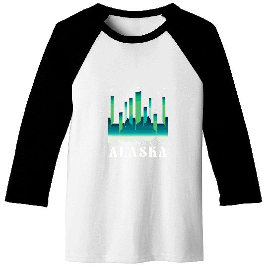 Alaska Northern Lights Aurora Borealis Alaska Baseball Tees
