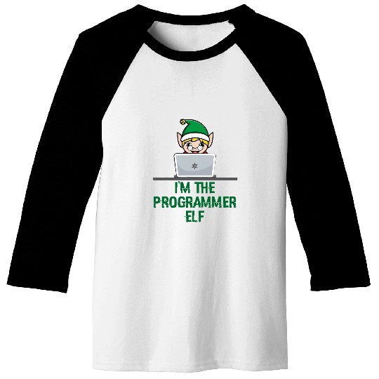 Software Developer Computer Coding Elf Christmas Programmer Baseball Tees