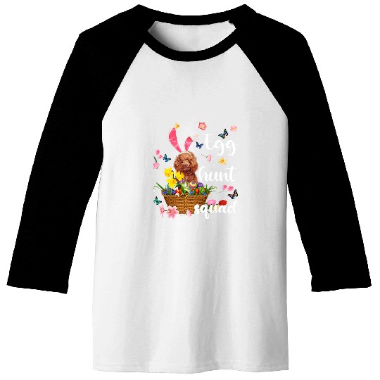Poodles Happy Easter Day Easter Colorful Egg Hunt Poodle dog Baseball Tees