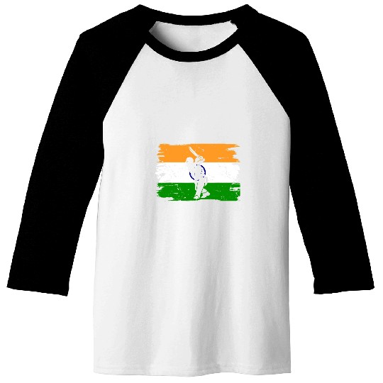 Cricket Fan Lovers Indian Players Flag of India Cricket Player Baseball Tees