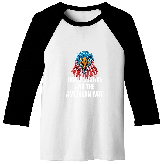 American Flag Eagle Truth Justice Baseball Tees