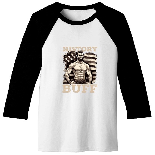 Funny Abraham Lincoln Retro USA July 4th History Buff Baseball Tees