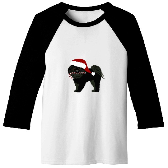 Christmas Shih Tzu Black Puppy Cut Baseball Tees
