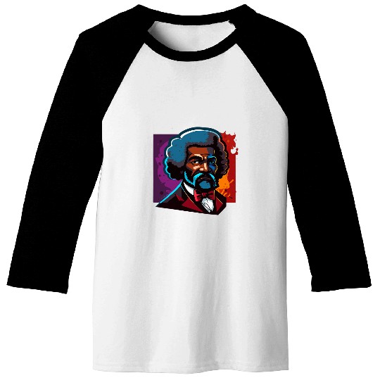 Frederick Douglass Black History Month Cartoon Baseball Tees