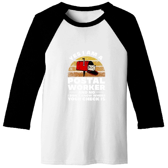 Postal Worker Mailbox Letter Mail Carrier Mailman Baseball Tees