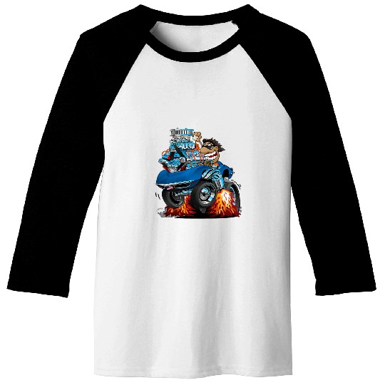 Classic Funny Sixties Style Car Racing Hotrod Cartoon Baseball Tees