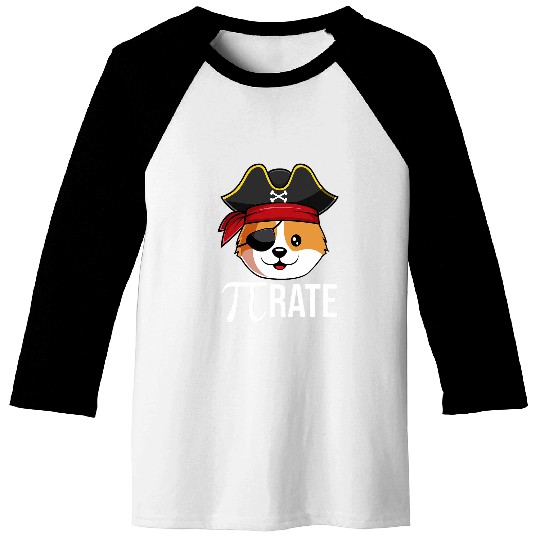 Funny PiRate Corgi Dog Happy Pi Day 314 Math Pun Baseball Tees