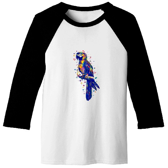 Colorful Pop Art True Parrot Scarlet Macaw Parrot Bird Baseball Tees