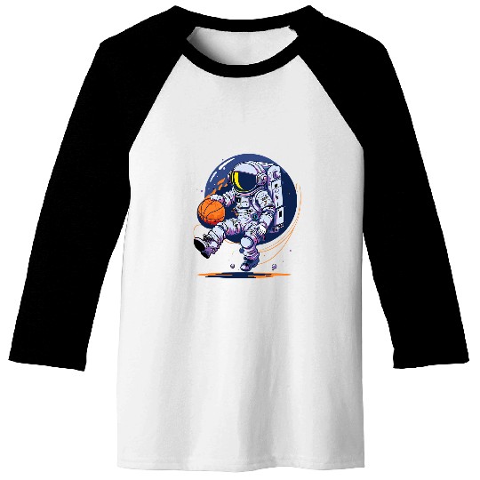 Funny Basketball Astronauts Space Traveller on Distant Planet with Baseball Tees