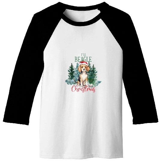 Christmas Santa Claus Gift Idea Funny Dog Beagle Baseball Tees