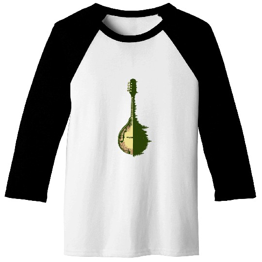 Funny Mandolin Trees Reflection 80s Retro Outdoor Bluegrass Baseball Tees