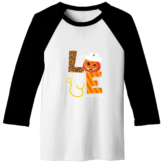 General nurses Halloween Pumpkin Leopard Love nurses Life Baseball Tees