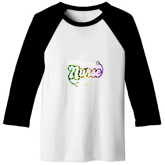 Licensed Practical nurses Mardi Gras Stethoscope Leopard LPN Baseball Tees