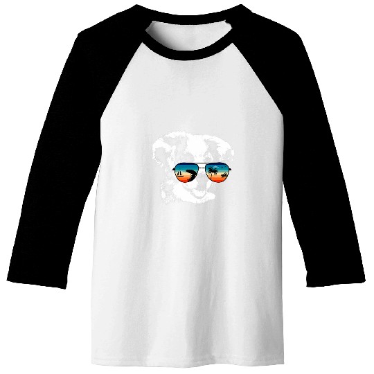 AUSTRALIAN SHEPHERD BORDER COLLIE With Sunglasses Retro Baseball Tees