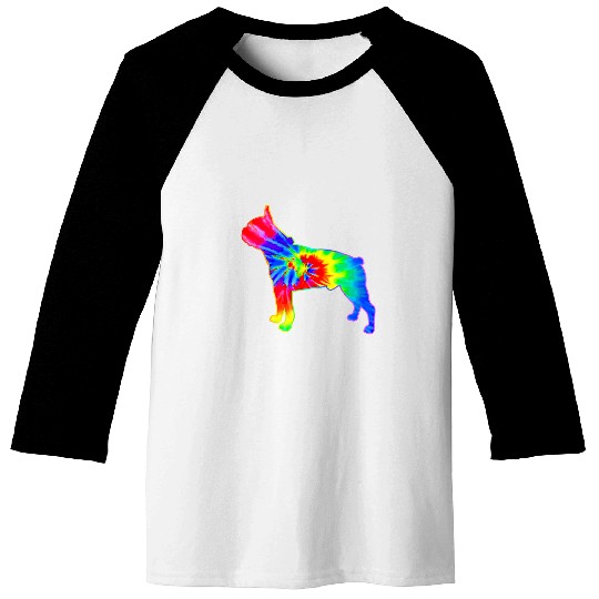 Boston Terrier Pet Tie Dye Rainbow Baseball Tees